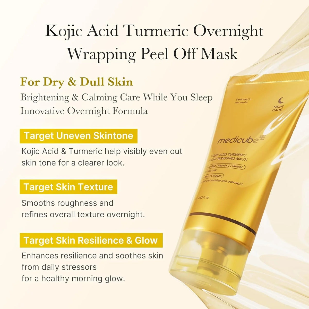 Medicube Kojic Acid Turmeric Overnight Radiance Wrapping Treatment Mask (75ml)